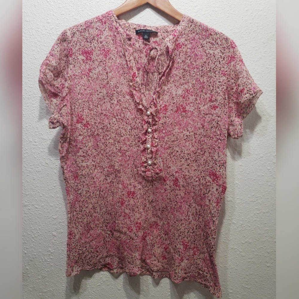 Banana Republic Pink Silk top XL